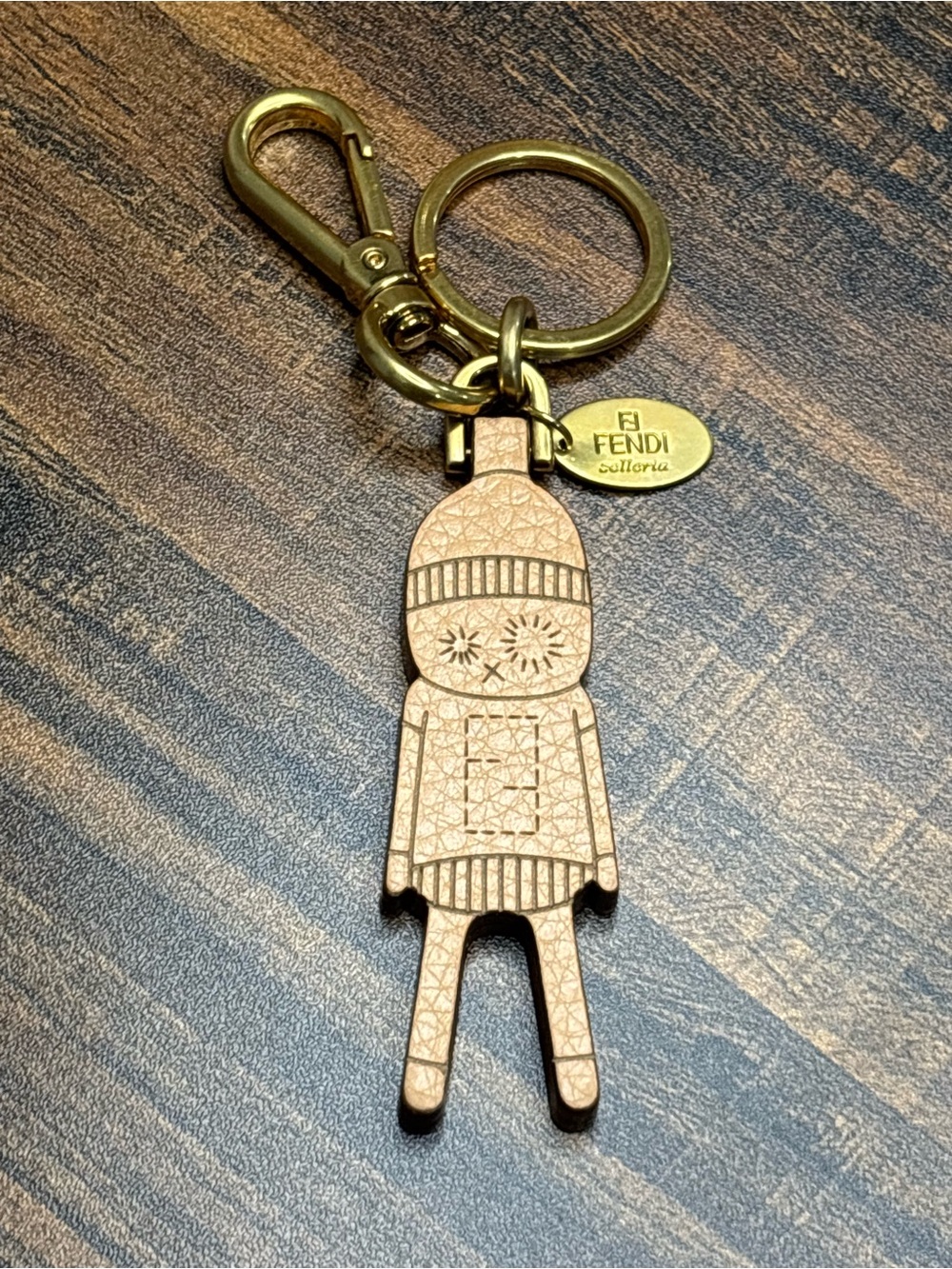 Fendi Selleria Leather Robot Charm Key Chain Keyring RATE & mint condition !
